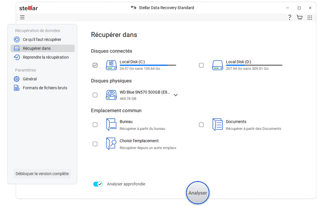 Sélectionnez Restaurer à partir de