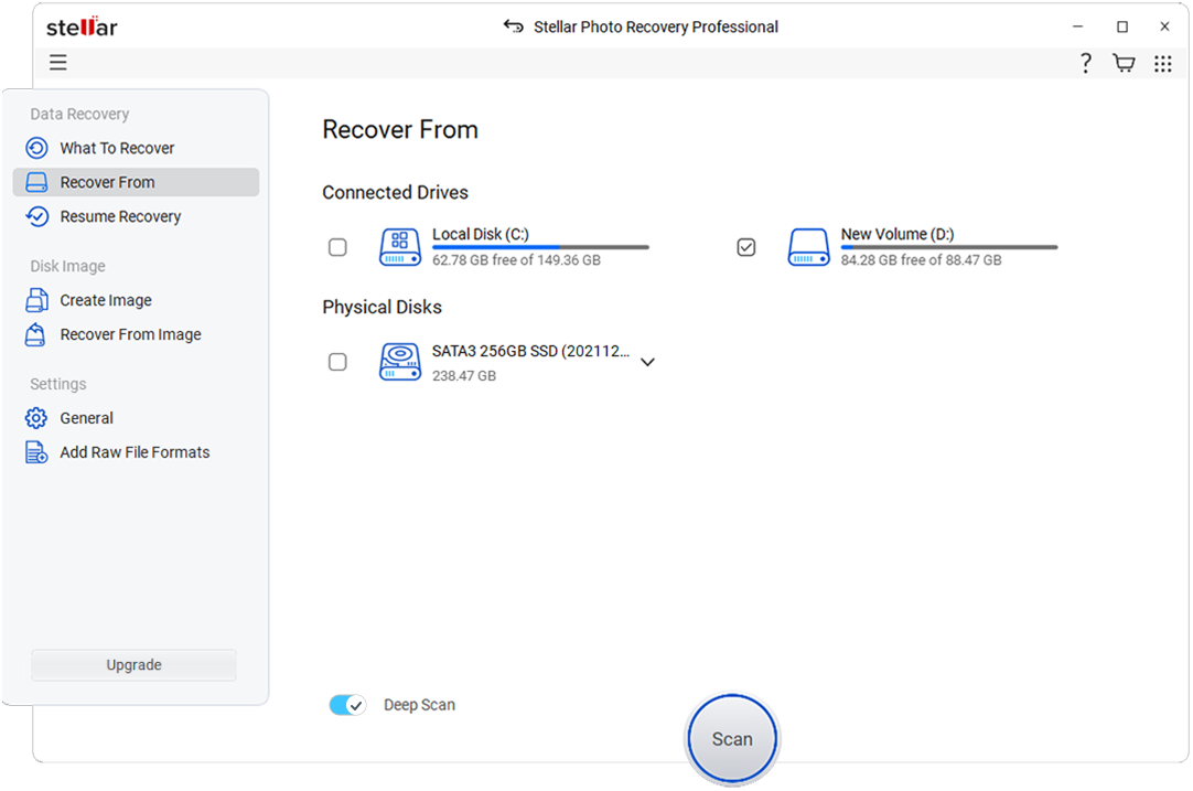 Select Recover From