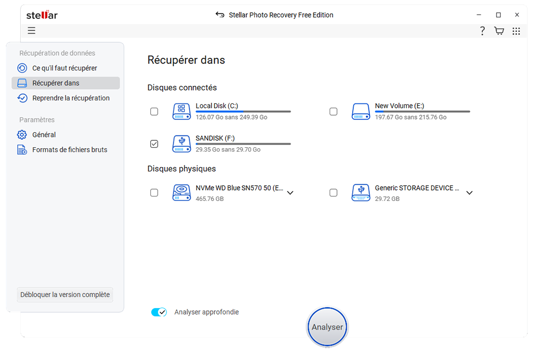 Sélectionnez Récupérer à partir de