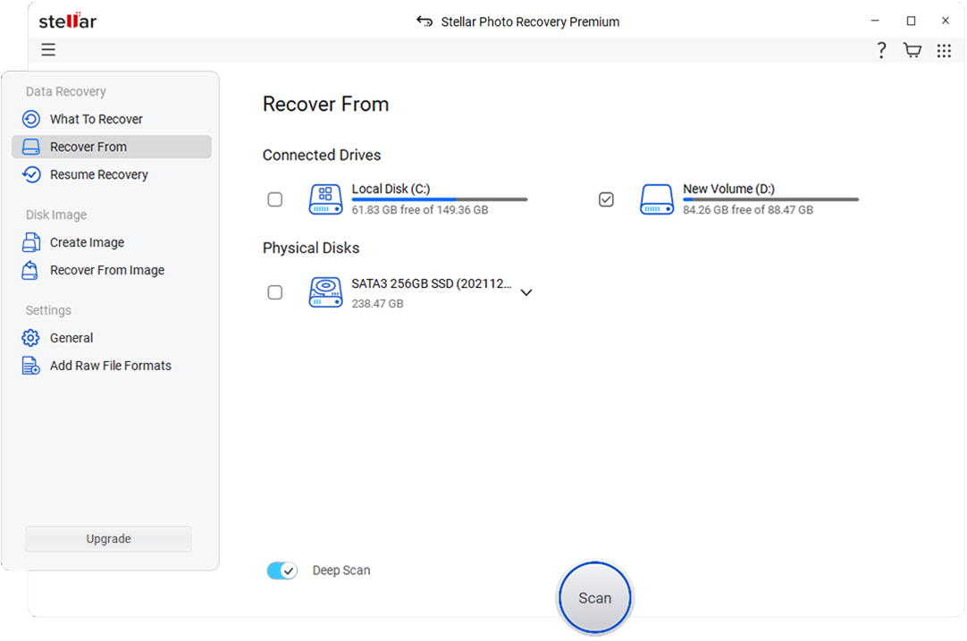Select Recover From