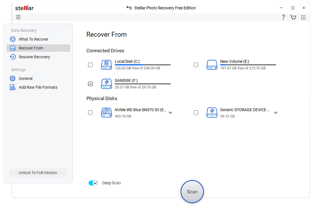 Select Recover From